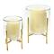 Gold Finish Vases &#x26; Candle Holders With Metal Stands Set